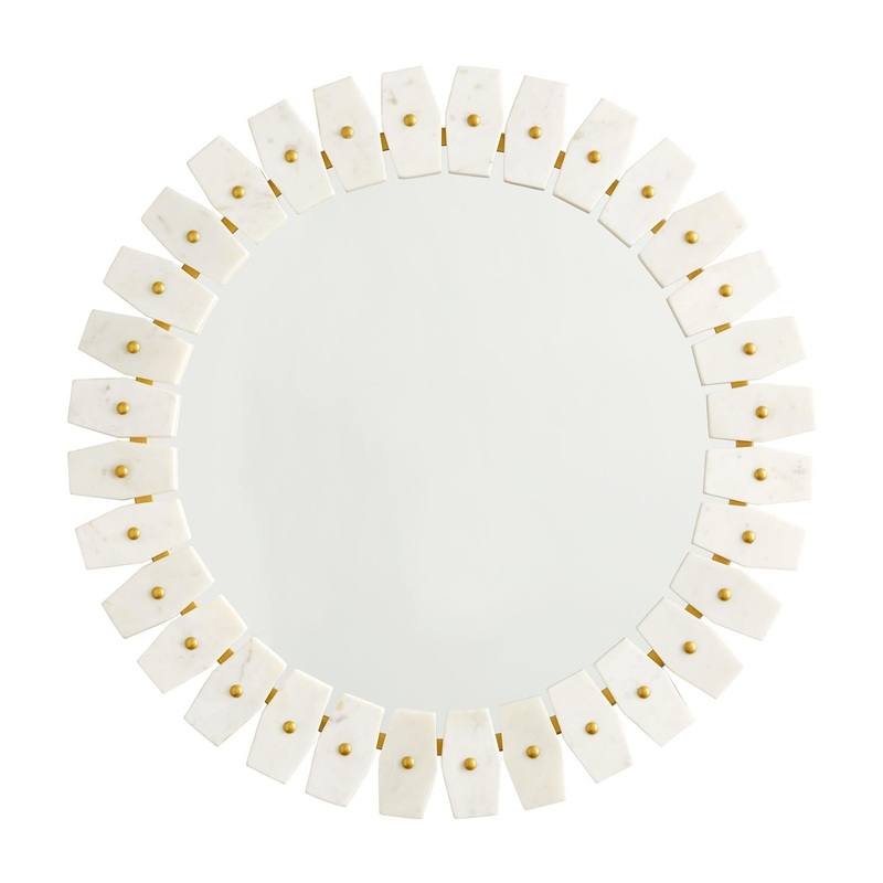Capital Lighting 735404MM Mirror Marble Frame Mirror Marble  with Brushed Brass Metal