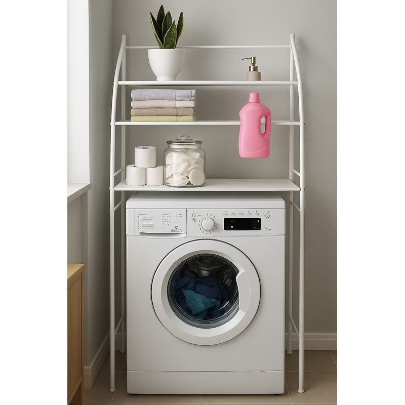 CARLA HOME 3-Tier Over Washing Machine Storage Rack for Laundry Room Space Saving, Towels, Detergent & Bathroom Essentials