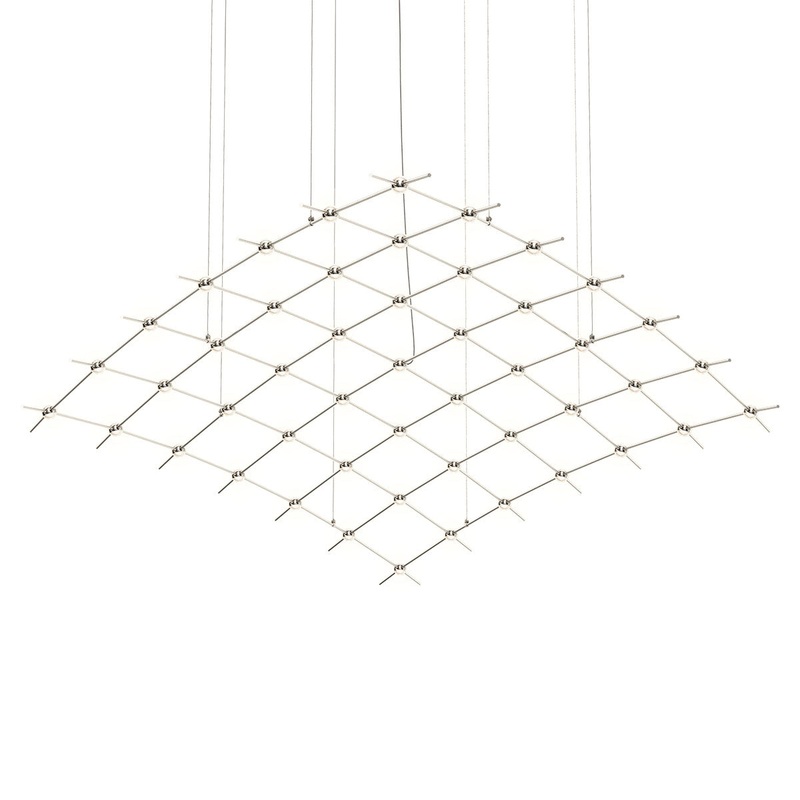 Constellation Aquarius Major Satin Nickel with Clear Faceted Acrylic 3000K 10′ Adjustable Cord/Cable