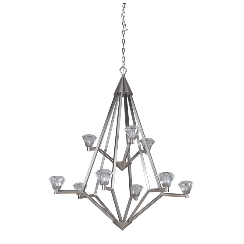 Craftmade 49729-BNK-LED Radiante Nine Light Chandelier Brushed Polished Nickel (Discontinued)