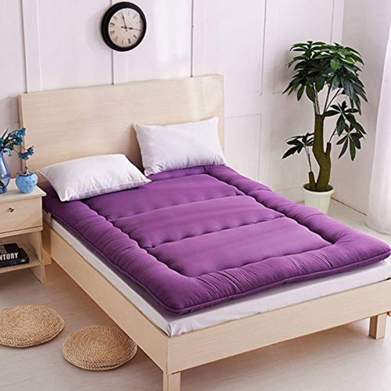 Futon Materasso Singolo per Student Dormitory Materasso Pieghevole Futon, Morbido e Traspirante Addensare Tatami Mat Sleep, Viola