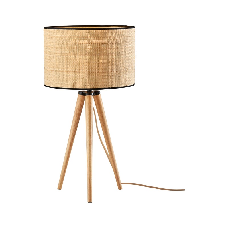 Jackson Table Lamp Natural Wood with Black Accents