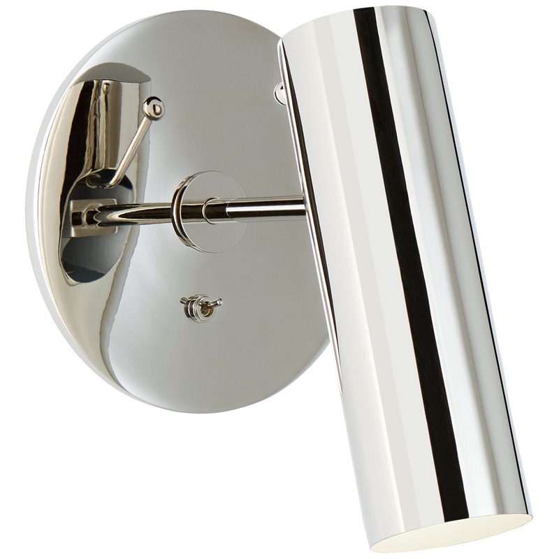 LED Pivoting Light from the Lancelot Collection in Polished Nickel Finish by Visual Comfort Signature