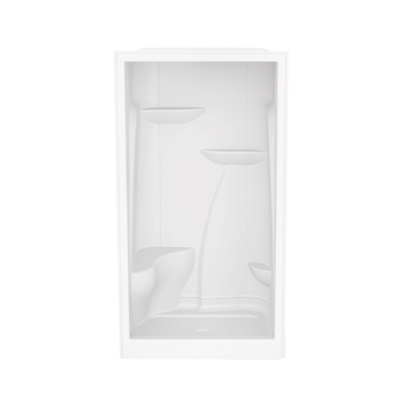 MAAX 103675-000-001-002 M148 48 x 36 Acrylic Alcove Center Drain One-Piece Shower in White