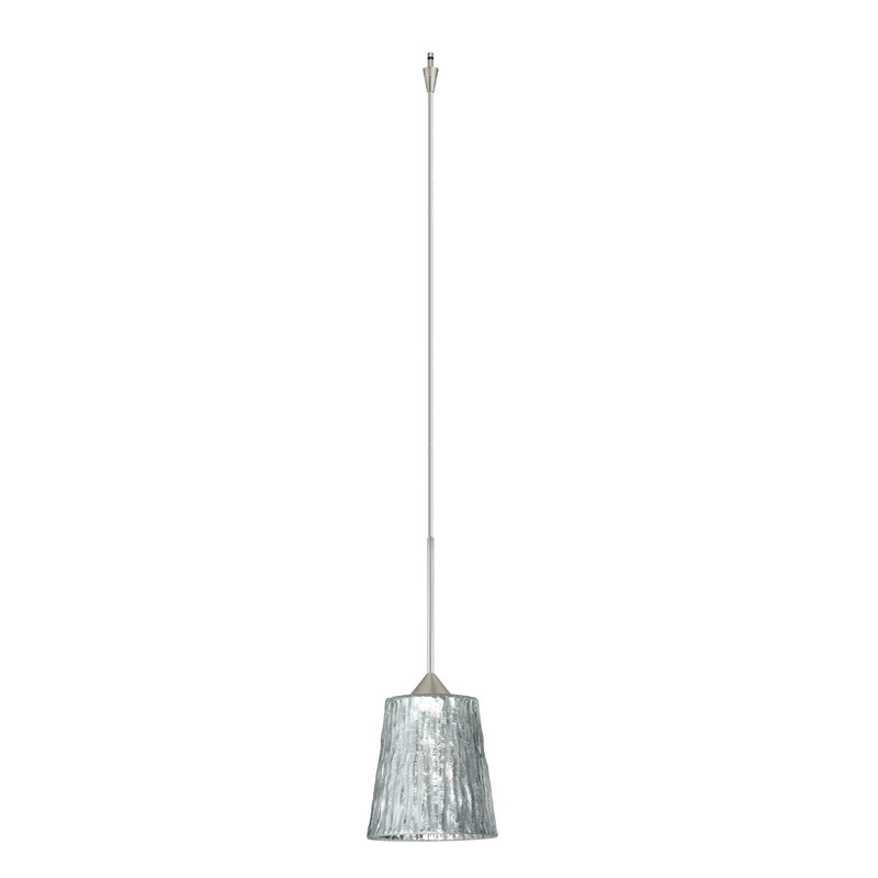 One Light Pendant from the Nico Collection in Satin Nickel Finish by Besa