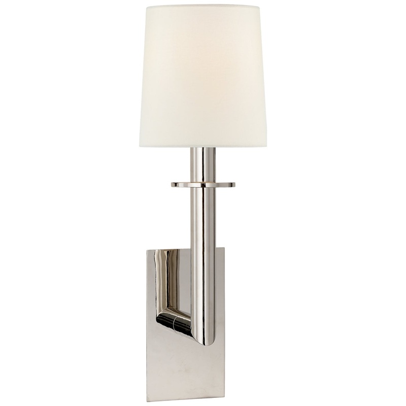 One Light Wall Sconce from the Dalston Collection in Polished Nickel Finish by Visual Comfort Signature