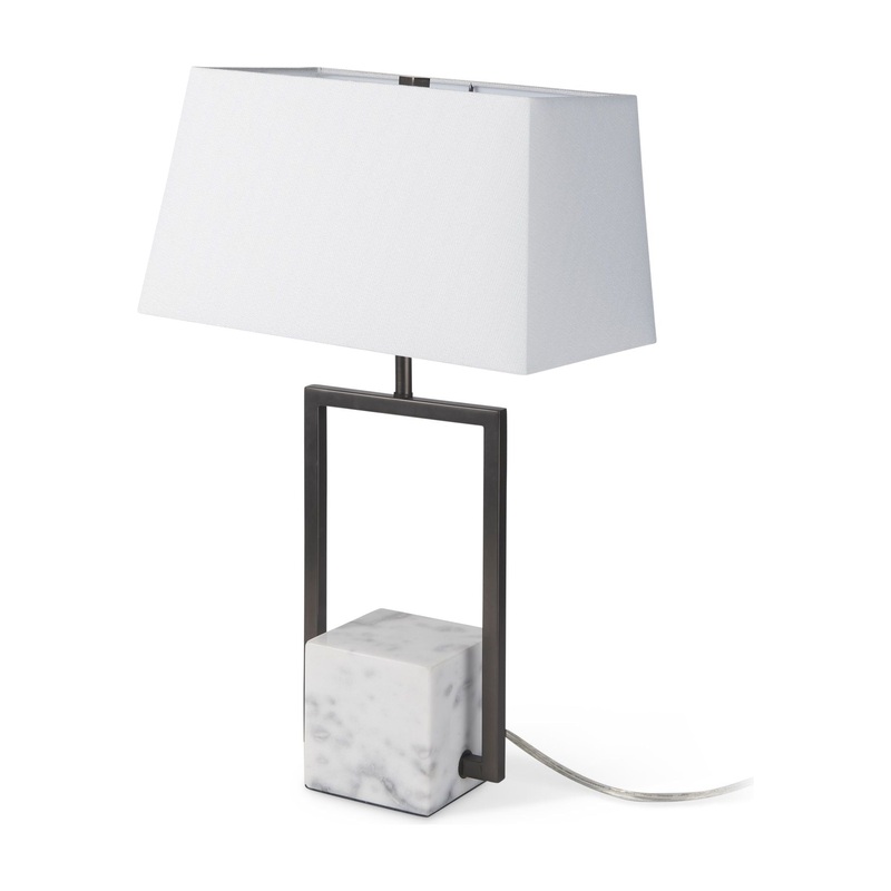 Peyton Lamp Black Metal | White Shade
