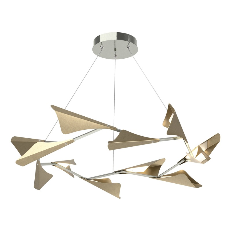 Plume 12-Light LED Pendant Sterling Soft Gold