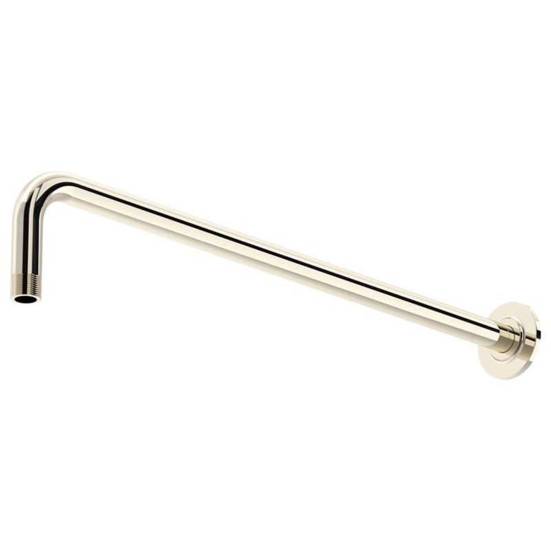 Shower Arm with Round Escutcheon Polished Nickel 20 Inch 1/2IN Male NPT Brass ` Wall Mount