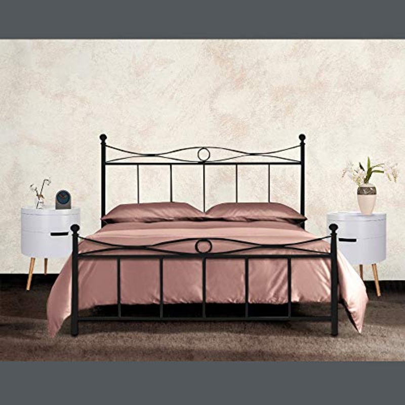 SomnusSana Letto Matrimoniale modello NIZZA in Ferro Battuto Prodotto Artigianale Italiano Disponibile in vari colori 160×190 Made in Italy (Antracite (Nero))