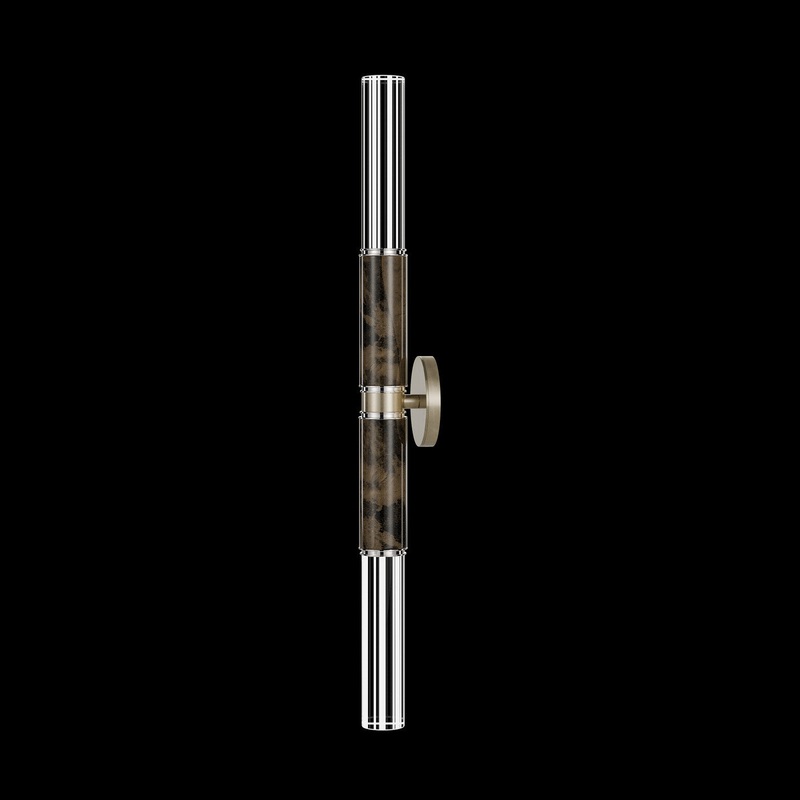 Antonia 34″H Sconce Soft Gold Leaf/Nickel/Charcoal