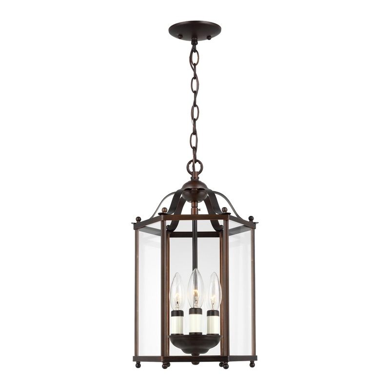 Bretton Three Light Semi-Flush Convertible Pendant Bronze None
