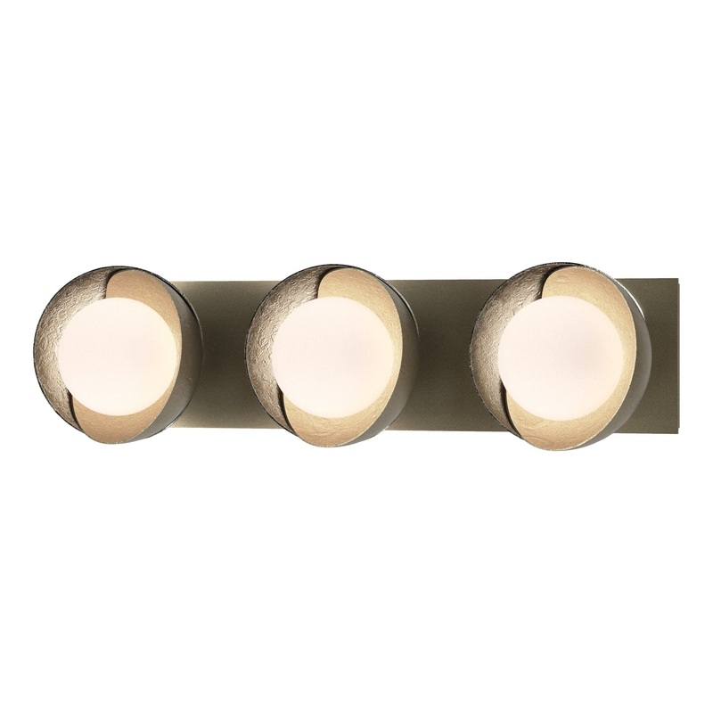 Brooklyn 3-Light Straight Double Shade Bath Sconce Soft Gold Sterling