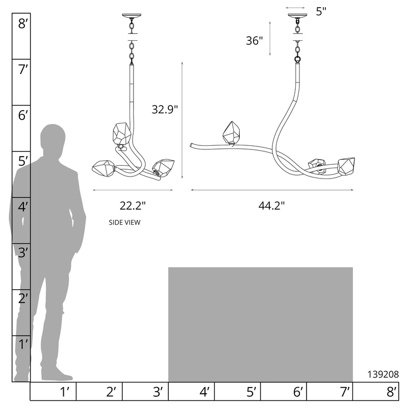 Glacier 3-Light Pendant Sterling Black Crystal (BP)