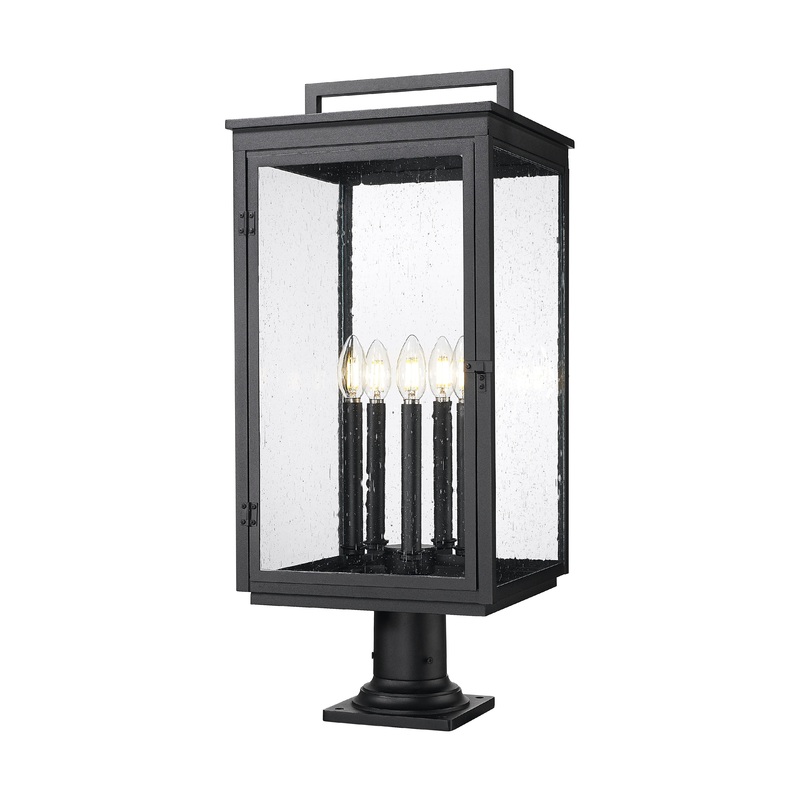 Hartwell 5-Light Outdoor Pier Mounted Fixture Sand Black
