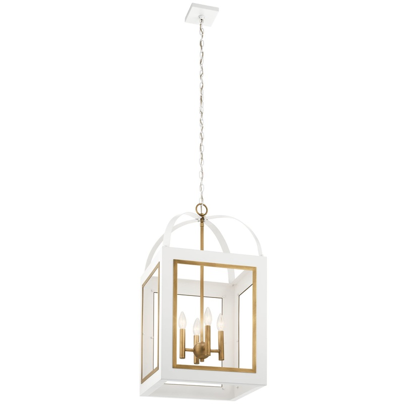 Kichler 52029WHNBR Four Light Foyer Pendant, White