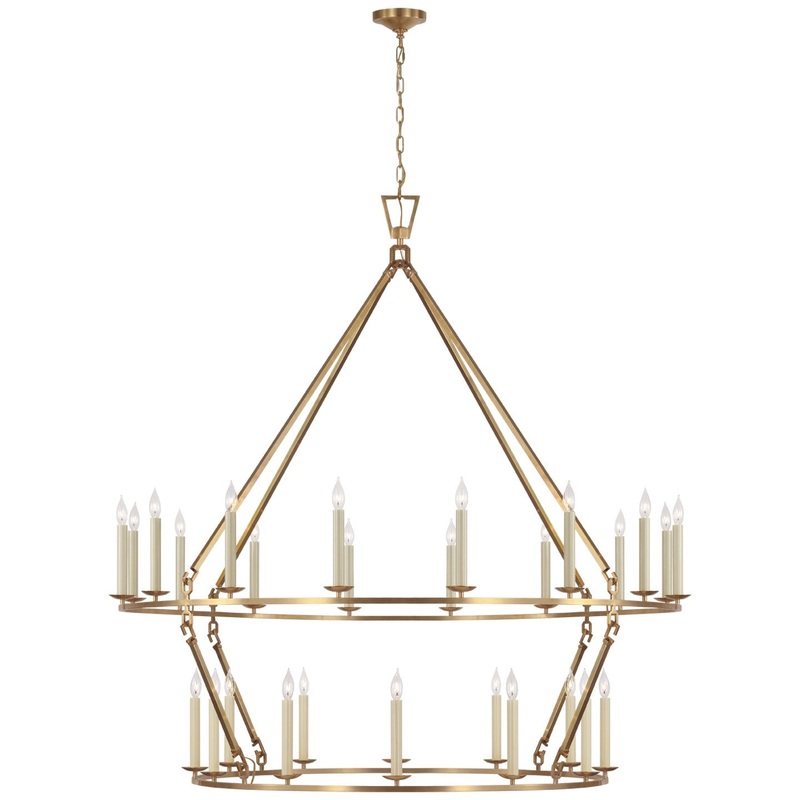 LED Chandelier from the Darlana Ring Collection in Antique-Burnished Brass Finish by Visual Comfort Signature