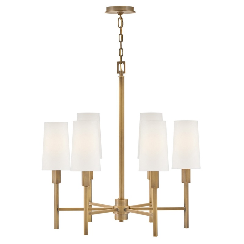 LED Chandelier from the Fenwick Collection in Heritage Brass Finish by Hinkley