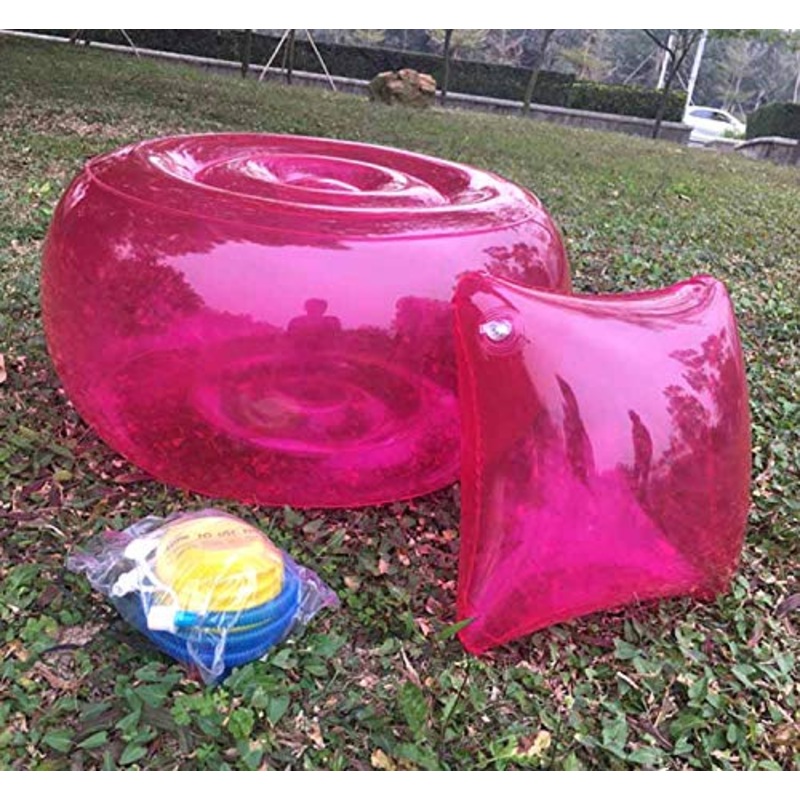 LQY Sgabello Trasparente Grande Rotondo Gonfiabile per Esterni  Viaggiare Portatile Gonfiabile Piccolo Divano Auto Montato Il Pedale  Sedia Rose Groe Bank Kissen