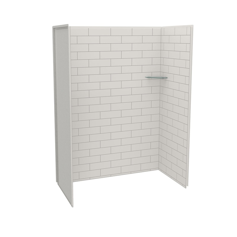 MAAX 107456-301-500 Utile 6032 Composite Direct-to-Stud Three-Piece Alcove Shower Wall Kit in Metro Soft Grey