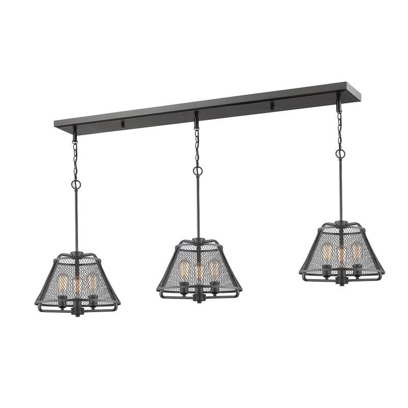 Nine Light Island/Billiard from the Iuka Collection in Bronze Finish by Z-Lite