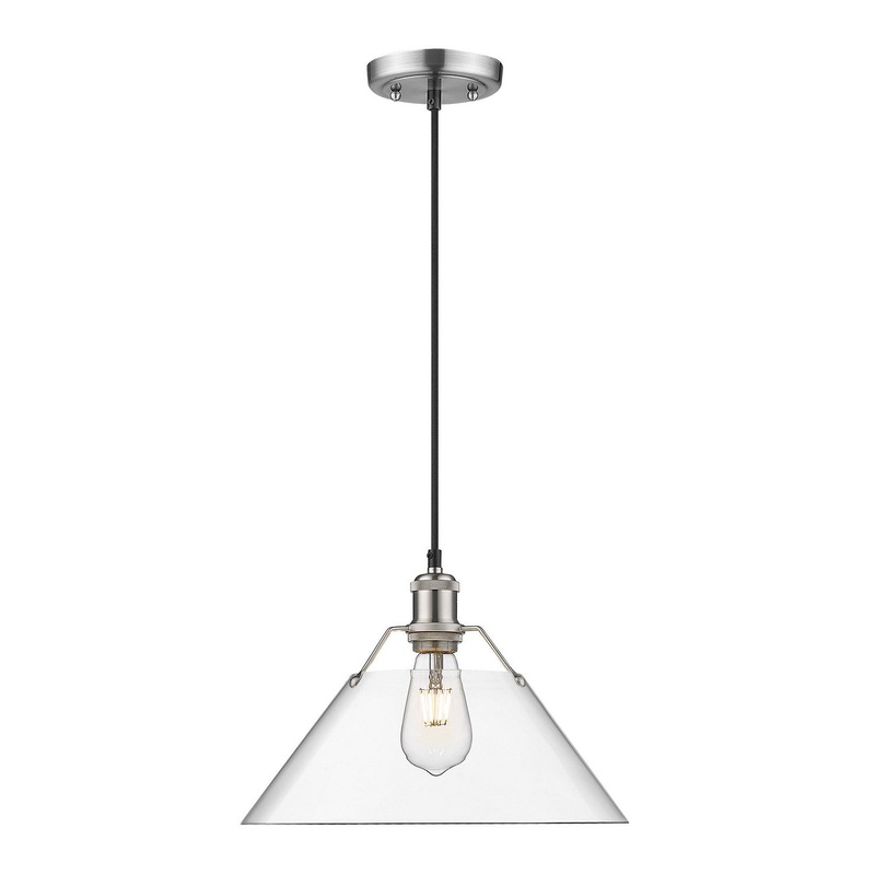 One Light Pendant from the Orwell Collection in Pewter Finish by Golden