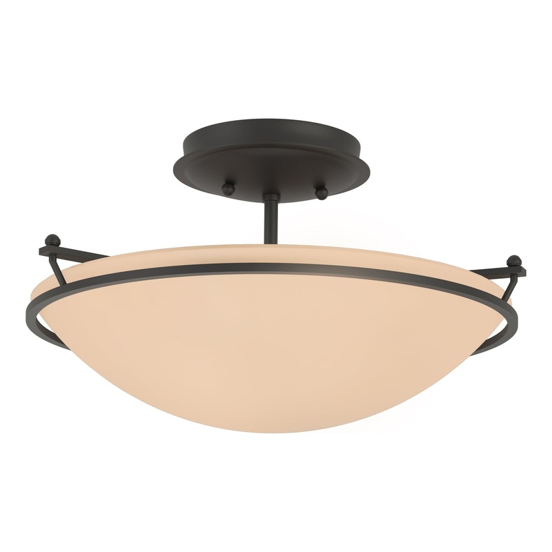 Plain Small Semi-Flush Black Sand Glass (SS)