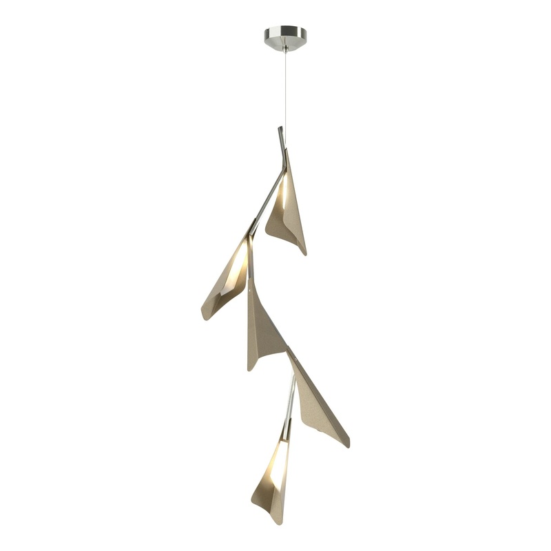 Plume 5-Light LED Pendant Sterling Soft Gold