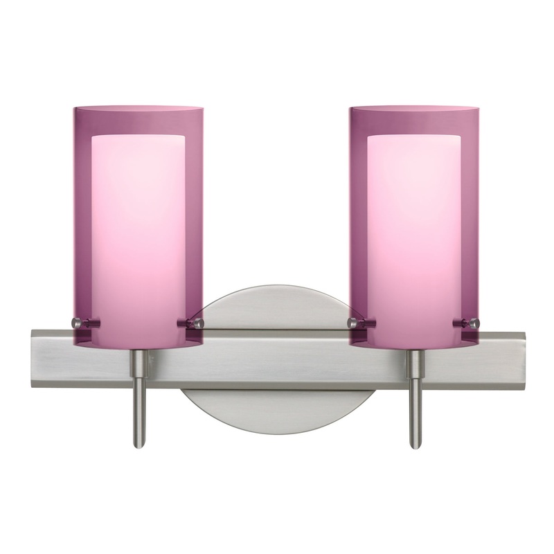 Two Light Wall Sconce from the Pahu Collection in Satin Nickel Finish by Besa