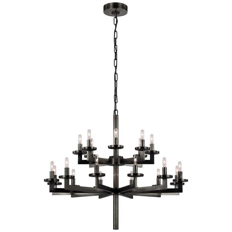 20 Light Chandelier from the Liaison Collection in Bronze Finish by Visual Comfort Signature