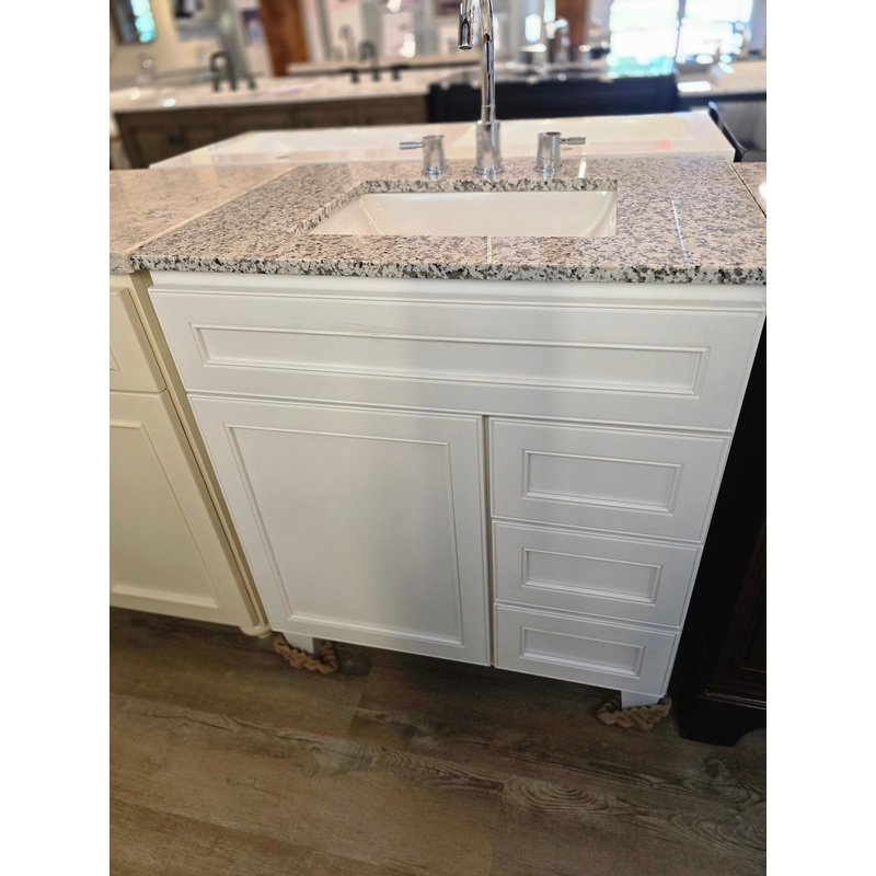 30″ Bertch Vanity Set with Granite Top and Polished Chrome Faucet
