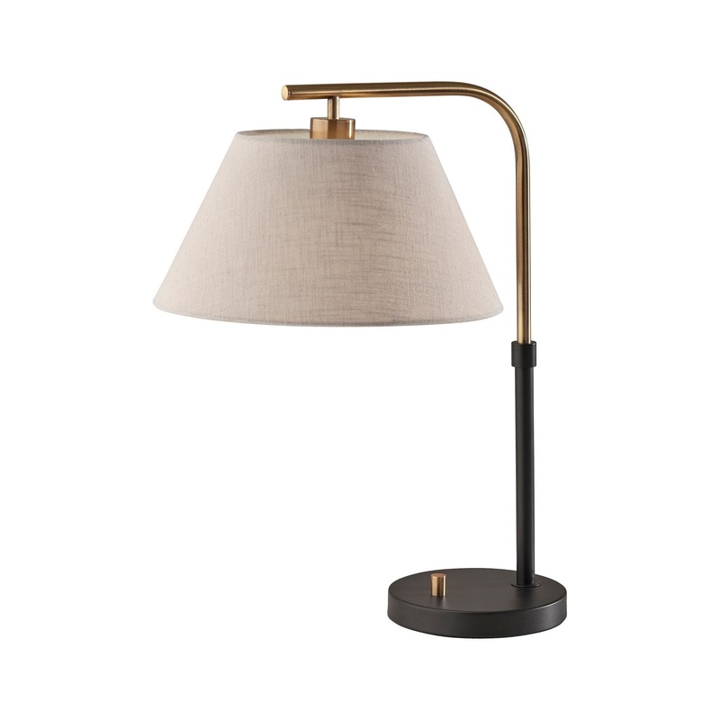 Fletcher Table Lamp Black & Antique Brass