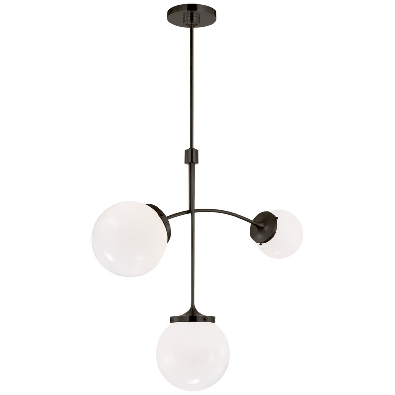 LED Chandelier from the Prescott Collection in Bronze Finish by Visual Comfort Signature