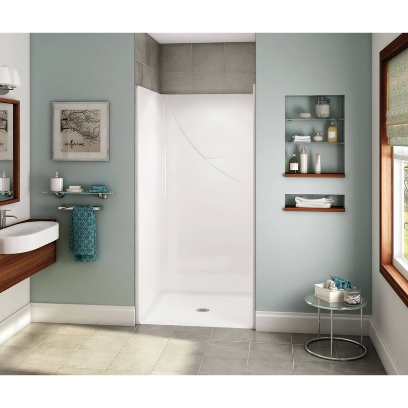 MAAX 106027-000-002-000 OPS-3636 – Base Model AcrylX Alcove Center Drain One-Piece Shower in White