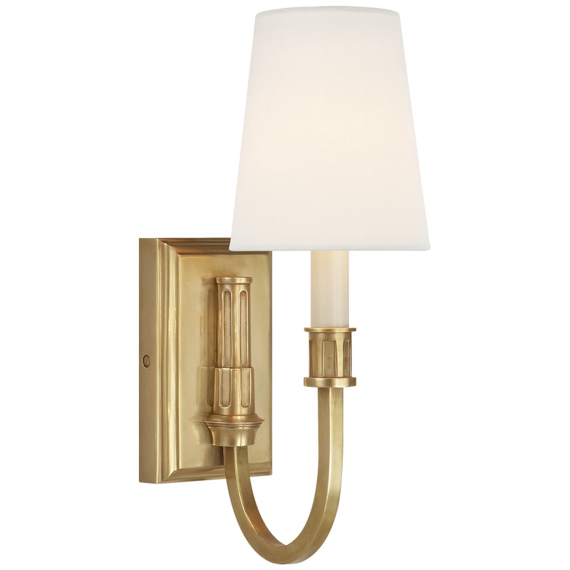 One Light Wall Sconce from the Modern Library Collection in Hand-Rubbed Antique Brass Finish by Visual Comfort Signature