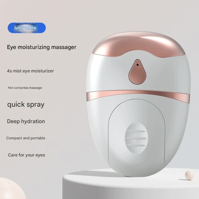 Portable Nano Mist Eye Massager & Humidifier – USB-C, Hot Compress, Wrinkle Reduction & Deep Hydration(White)