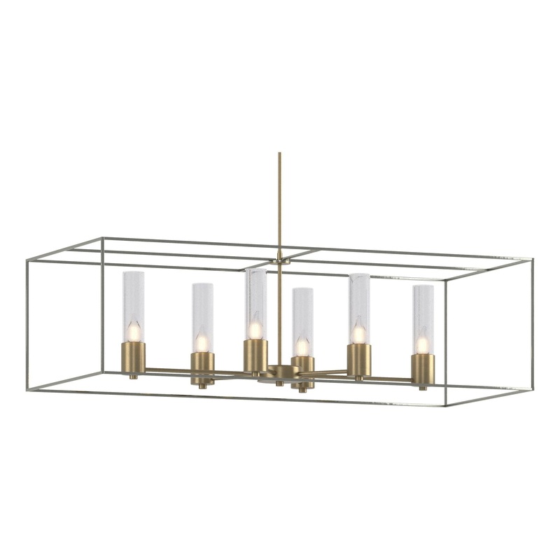 Portico Pendant Soft Gold Sterling Seeded Clear Glass (II)