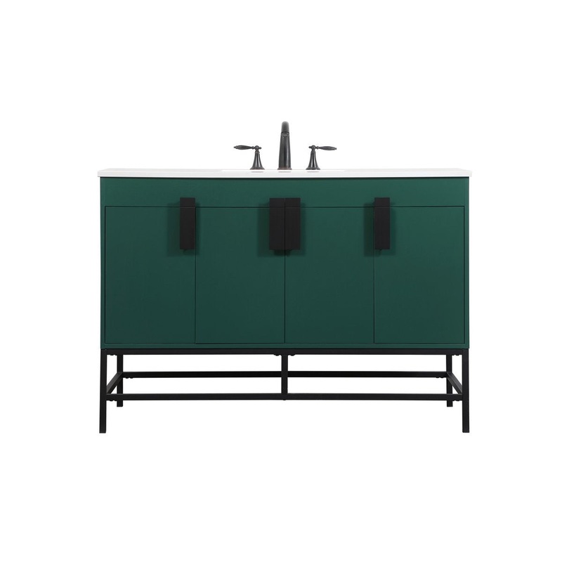 Single Bathroom Vanity from the Eugene Collection in Green Finish by Elegant Lighting