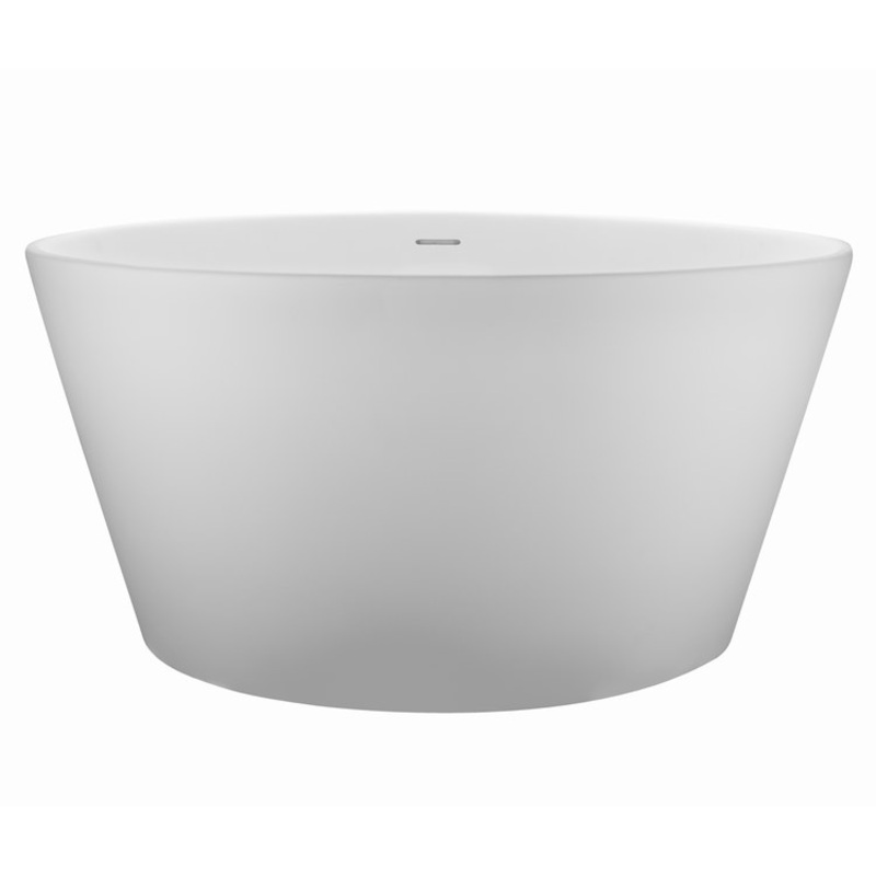 Soaking Tub Halo 52 x 52 Inch Freestanding Rolled Rim Center White Matte Sculpturestone 121 Gallons 26 Inch