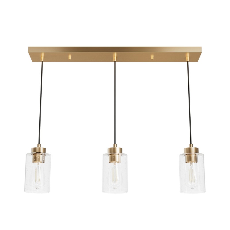 Three Light Linear Cluster from the Hartland Collection in Alturas Gold Finish by Hunter
