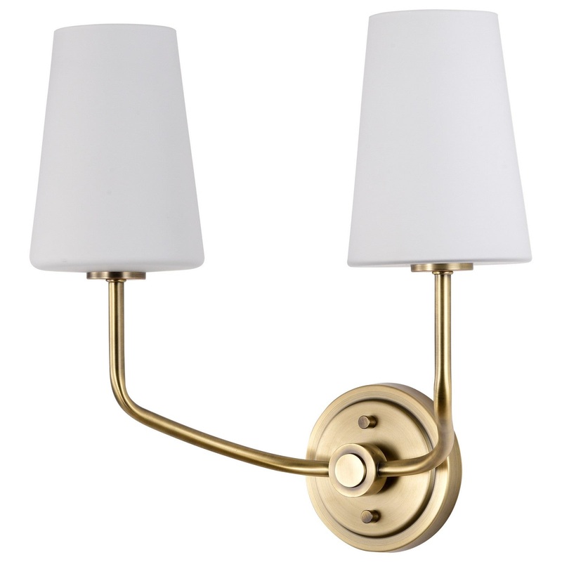 Two Light Wall Sconce from the Cordello Collection in Vintage Brass Finish by Nuvo Lighting