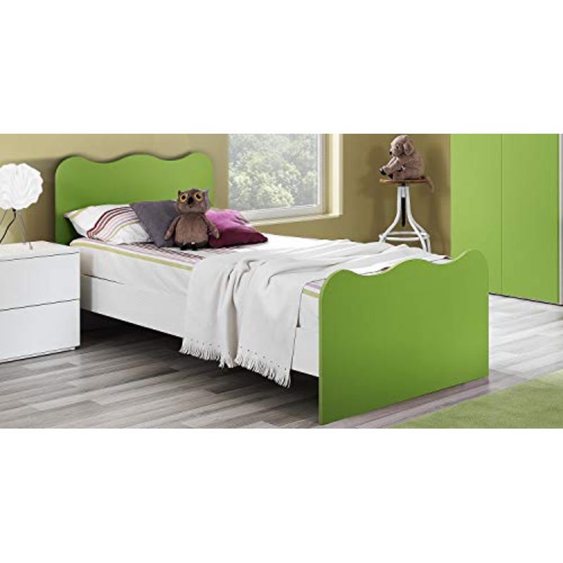Zucca Mobili Letto Singolo Onda Verde