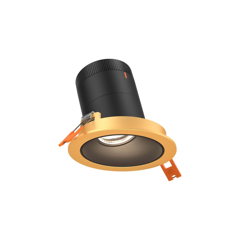 3″ Modular Downlight Black with Gold Trim 60 Degrees Sloped Ceiling