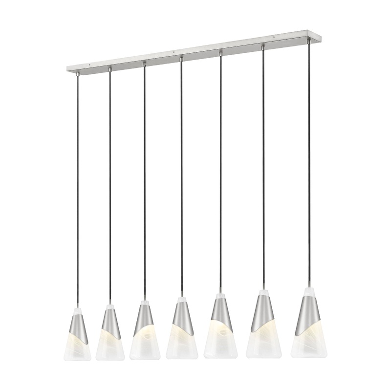 Aimie 7-Light Linear Chandelier Brushed Nickel
