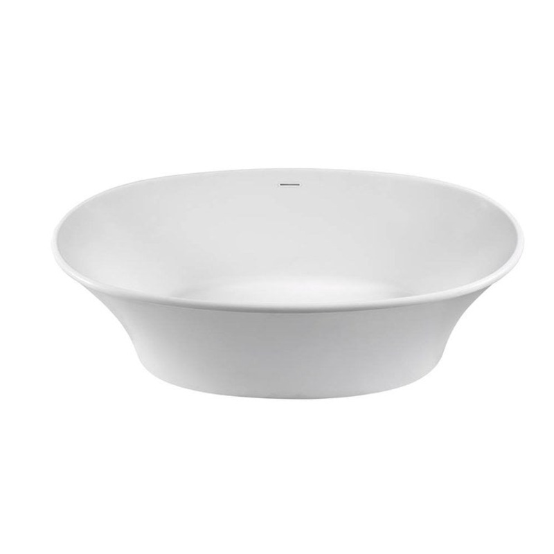 Air Tub Charlotte 65.5 x 32 Inch Freestanding Center Drain White Gloss Oval
