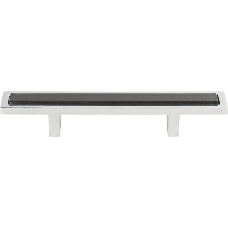 Atlas Homewares Spa Black Pull 3 Inch (c-c) Polished Chrome