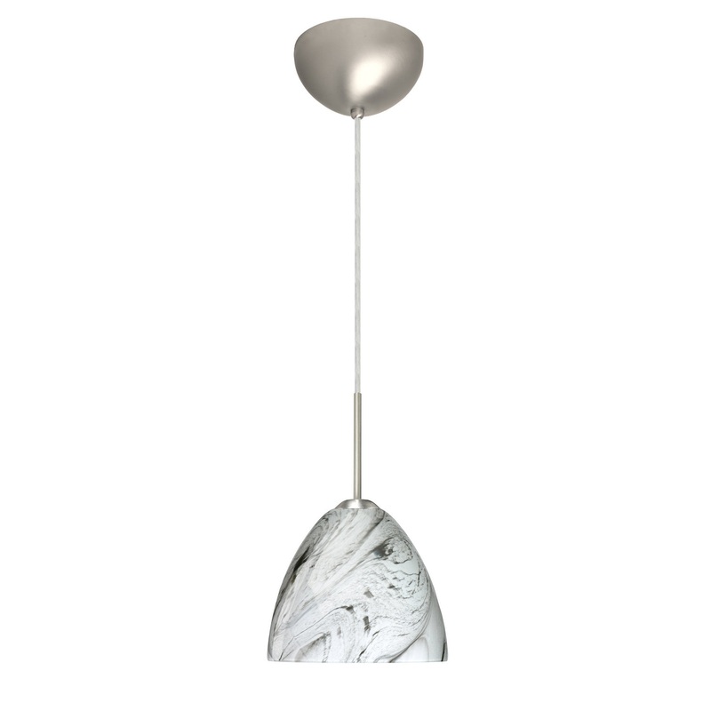 Besa 1BC-7572MG-MED-SN Sasha One Light Pendant Satin Nickel