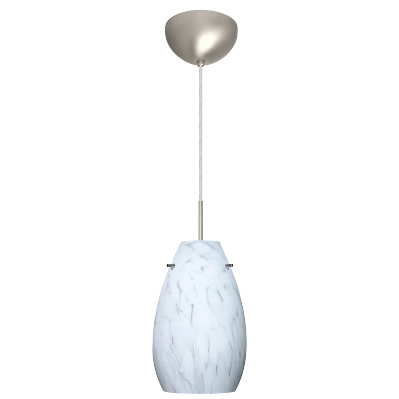 Besa 1JC-412619-LED-SN Pera One Light Pendant Satin Nickel