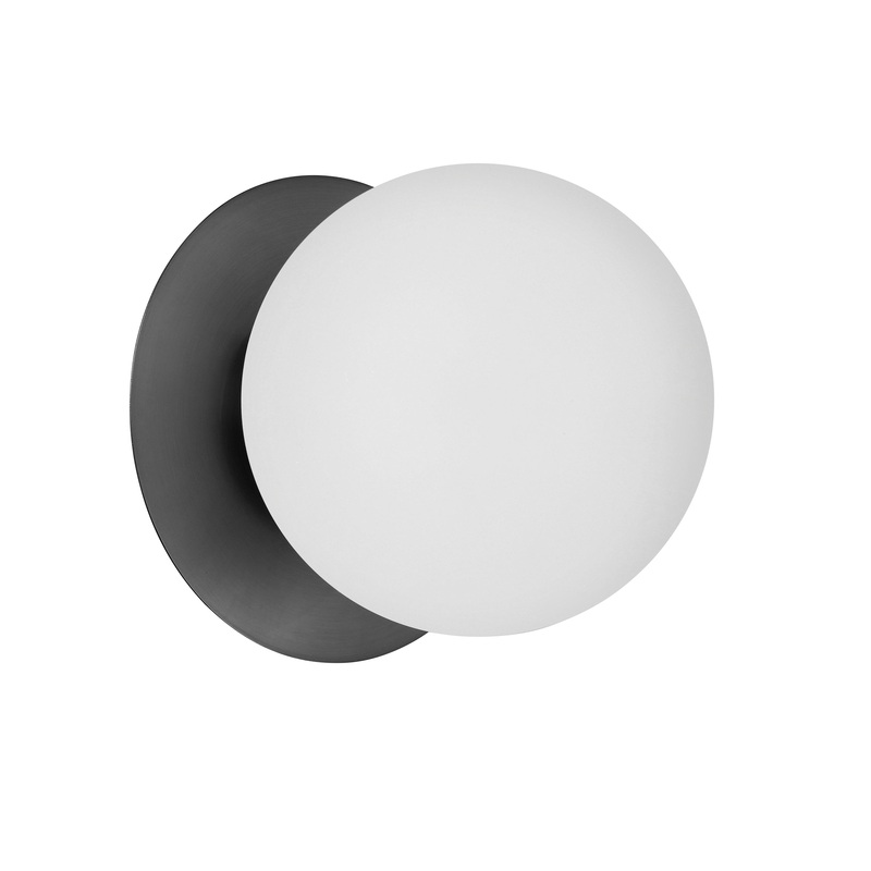 Burlat 1-Light Wall Sconce Matte Black with White Opal Glass
