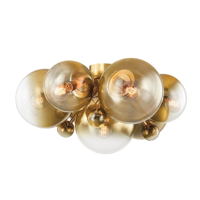 Corbett Lighting 427-07-VPB Kyoto Seven Light Flush Mount Vintage Polished Brass